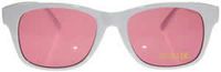 Colored Lens Color Therapy Glasses - White Frame Classic Style (Pink)
