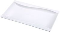 Yanco SW-209 Rectangular Plate, 9" Length x  6.25" Width, Porcelain, Bone White, Pack of 24