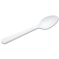 7340000221317 Plastic Flatware, Type III, Teaspoon, White, 100/Pack
