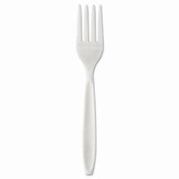 SCCRSW1 - Solo Reliance Mediumweight Cutlery, Standard Size, Fork, Indiv. Wrap, White