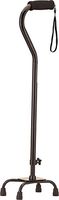 NOVA Quad Cane, Lightweight Four Legged Cane with Soft Grip Handle, Height (for users 4’11 - 6’4”) and Left or Right Adjustable, Black