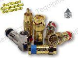Platinum Tools 18035RA    BNC RG6Q RA Compression, Nickel Plated, 25-Pack