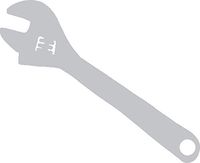 hBARSCI Crescent Wrench Vinyl Decal - 5 Inches - for Cars, Trucks, Windows, Laptops, Tablets, Outdoor-Grade 2.5mil Thick Vinyl - Silver Gray