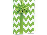 Apple Green Chevron Stripe Gift Wrap 15 Foot Roll Wrapping Paper