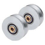 Elite Pair 4inch Solid Steel, Heat Treated Groove Wheels with Ball Bearings