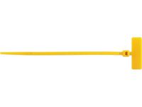4 Inch Yellow Miniature ID Cable Tie - Outside Flag - 100 Pack