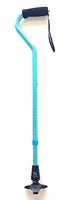 FlexTIP-Mini Flexible 3" Tripod Cane (Blue) - Fashionable Walking Cane - Soft Rubber Tip – Triple Action Design: Absorbs Shock, Bends, Rotates - Soft Foam Handle, Lightweight, Adjustable