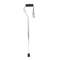 Offset Walking Cane, LIXIANG, Lightweight Blance Walking Stick with Rubber Tip Base and Carrying Strap, Silver