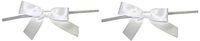 Reliant Ribbon Satin Twist Tie Small Bows, 5/8 Inch X 100 Pieces, White (Тwo Рack)