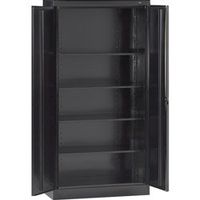 Tennsco 7218 24 Gauge Steel Standard Welded Storage Cabinet, 4 Shelves, 150 lbs Capacity per Shelf, 36" Width x 72" Height x 18" Depth, Black