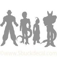 SoCool - Dragonball Z Group - Vinyl 5.5" wide (Color: WHITE) decal laptop tablet skateboard car windows stickers