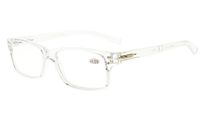 Eyekepper Spring Hinges Vintage Reading Glasses Men Readers(Transparent Frame,+3.50)
