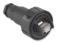 BULGIN PX0834/B CAT5E ETHERNET COUPLER, PLUG, 8WAY CABLE