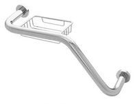 C.R. Laurence GB535CH CRL Polished Chrome 20" 135 Degree Grab Bar With Wire Basket