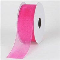 Sheer Organza Ribbon 25 Yard 5/8 Wide 24 Assorted Colors! Great for Favors Gifts (Hot Pink)