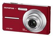 Olympus FE-20 8.0MP 3X Optical Zoom 2.5" LCD Digital Camera- Red