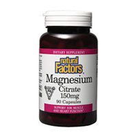Magnesium Citrate, 90 Capsules, 150 mg, from Natural Factors (3-Pack)