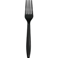 Club Pack of 600 Jet Black Premium Heavy-Duty Plastic Party Forks
