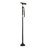 Crutches Folding Old Man Using Four-Legged Walking Stick Illuminated for The Elderly Men and Women Thickening Telescopic Black (Color : Black, Size : 83-96cm)