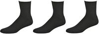 Sierra Socks Diabetic Arthritic Men Ankle Cushioned Sole Smooth Toe 3 Pair Pack (Sock Size 10-13, Shoe Size 6-12, Black)