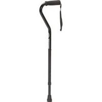 Cardinal Health Offset Adjustable Height Cane, Black