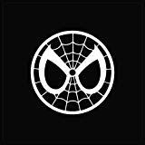CCI Spider Man Mask Spiderman Face Decal Vinyl Sticker|Cars Trucks Vans Walls Laptop| White |5.5 x 5.5 in|CCI1332