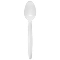 Karat U2013W 5.9" PP Medium-Heavy Weight Disposable Teaspoon, White (Pack of 1000)