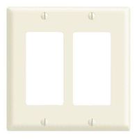 Leviton 80609-W 2-Decora/Gfci Midway Size Wall Plate, 2 Gang, 4.88 In L X 4.94 In W 0.255 In T, Smooth, White