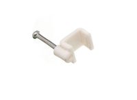 WHITE TWIN AND EARTH CABLE WIRE CORD CLIPS 1.5 MM ( pack of 24 )