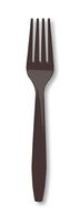 Creative Converting Touch of Color Premium 24 Count Plastic Forks, Chocolate Brown