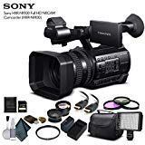 Sony HXR-NX100 Full HD NXCAM Camcorder (HXR-NX100) with 64GB Memory Card, Extra Battery and Charger, UV Filter, LED Light, Case, Telephoto Lens, Wide Angle Lens, and More - Advanced Bundle