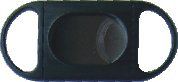 64 Gauge Black Plastic Cigar Cutter with Stainless Steel Double Blade