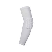 Arm Protector Pad for Injury Recover Dry Fit Athletic Compression Ideal Elbow Brace for Basketball Tennis Weightlifting Riding (L, White)