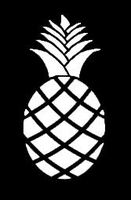 LLI Pineapple | Decal Vinyl Sticker | Cars Trucks Vans Walls Laptop | White | 7.5 x 3.7 in | LLI1435