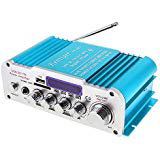 CAIRUTE Mini USB SD FM DVD MP3 Digital Player Car Bluetooth HiFi Microphone Stereo Power Amplifier - Blue
