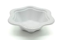 [100 COUNT] 12 oz Disposable Floral Premium White Bowls - Acanthus Collection Natural Sugarcane Bamboo Fibers Bagasse 100% Byproduct Eco Friendly Environmental Plastic Paper Bowl Elegant Alternative