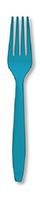 Club Pack of 600 Turquoise Blue Premium Heavy-Duty Plastic Party Forks
