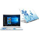 MightySkins Skin Compatible with HP Envy x360 Convertible 15" (2018) - Blue Flowers | Protective, Durable, and Unique Vinyl Decal wrap Cover | Easy to Apply, Remove | Made in The USA
