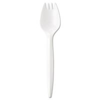 GENERATIONS Consumer MWSPKIW Wrapped Cutlery, 6 1/4quot, Spork, White, 1000/Carton
