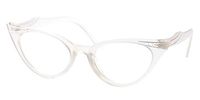 SOOLALA Womens Vintage Cateyes 80s Inspired Fashion Reading Glasses with Rhinestones, Trans, 1.5