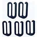 Swimsuit Bra Hooks - Nylon Coated Metal - Black - 1" - Qty 5