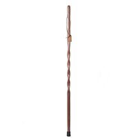 Brazos 48" Ribbon Twisted Walnut Wood Walking Stick Hiking Trekking Pole, Made in The USA