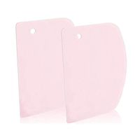 Yougou01 Squeegee Scraper Baking Tool, Food Grade Plastic Toast Pasta Knife (Two Packs) ，Simple and practical (Color : Pink, Size : 13.5 × 9.1 × 0.2cm)
