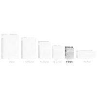 100 - Matte White & Clear Mylar Smell Proof Bags w/Rx Labels (California Labels, 1 Gram)