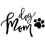 CCI Dog Mom Decal Vinyl Sticker|Cars Trucks Vans Walls Laptop| Black |5.5 x 3.5 in|CCI1370