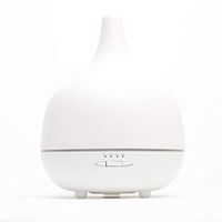 Hand-Crafted Ceramic Stone Ultrasonic Essential Oil Diffuser w/FREE Organic Lemongrass Essential Oil - 300 ml, White