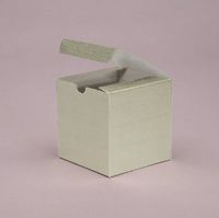 3in. x 3in. x 3in. Silver Linen Foil Square Boxes - Pack of 25