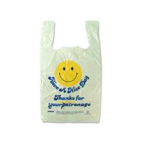 Sweet Paper T16SMILEY Hi Density Plastic Smiley Face T Sacks, 12" x 7" x 22" (T16SMILEY) Category: Carryout Bags