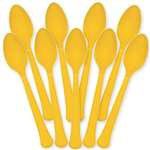 Plastic Spoons Heavy Weight Yellow Sunshine 48 Count