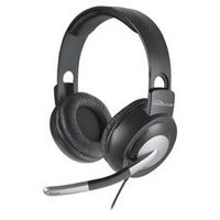 Multimedia Stereo Headset, Mic, 8" L Cord, Gray/Silver, Sold as 2 Each